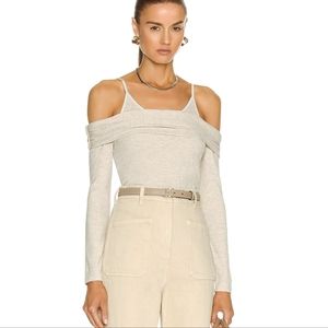 JONATHAN SIMKHAI STANDARD Piper Off the Shoulder Top in Marble Small NWT